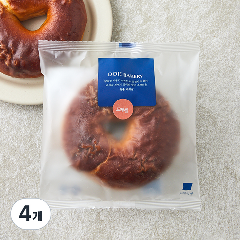 도제식빵 탕종 프레첼 베이글, 90g, 1개입, 4개