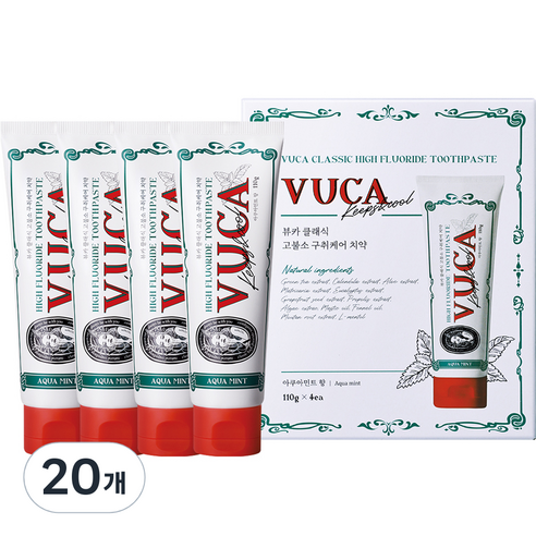 뷰카 클래식 고불소 구취케어치약, 110g, 20개