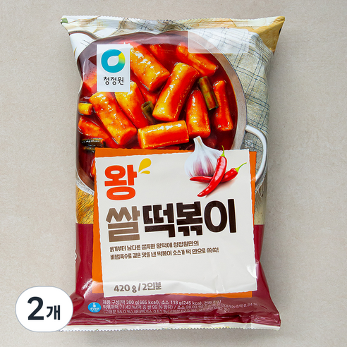 청정원 왕 쌀떡볶이, 420g, 2개