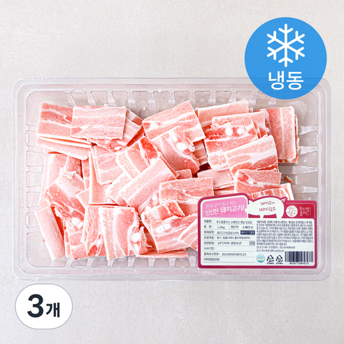 푸드랩플러스 스페인산 옛날 삼겹살 (냉동), 1kg, 3개
