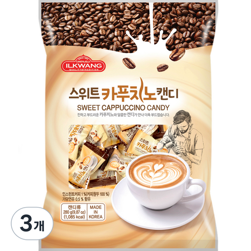 일광제과 스위트카푸치노캔디, 280g, 3개