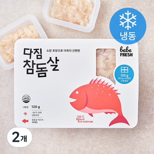 베베프레시 다짐 참돔살 4개입 (냉동), 2개, 120g