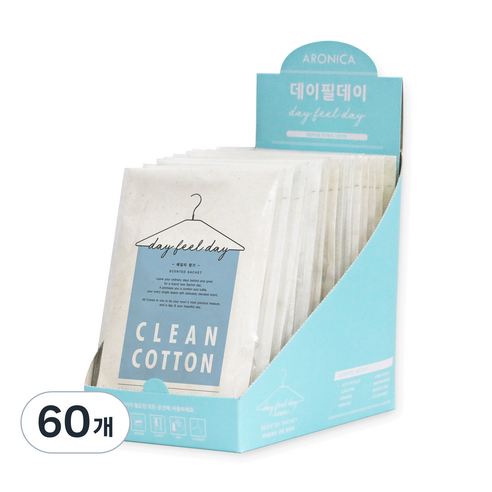 데이필데이 샤쉐 옷장방향제 클린코튼 + 물음표고리, 18g, 60개