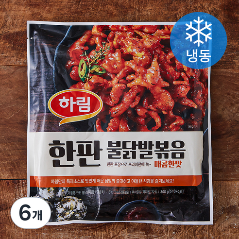 하림 한판 불닭발볶음 매콤한맛 (냉동), 300g, 6개