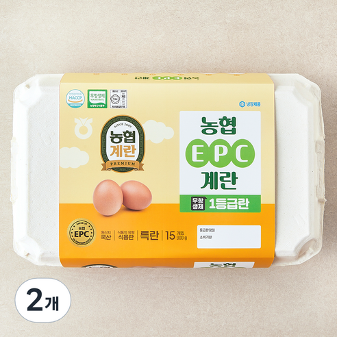 농협 EPC 무항생제 인증 1등급 특란 900g, 2개, 15구