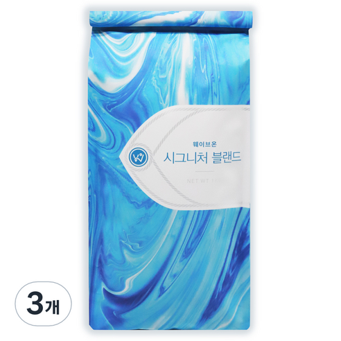 웨이브온커피 시그니처 블랜드 원두 커피, 커피메이커, 1kg, 3개