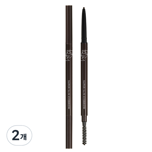 비오엠 슈퍼 슬림 아이브로우 0.1g, 01 차콜 브라운, 2개