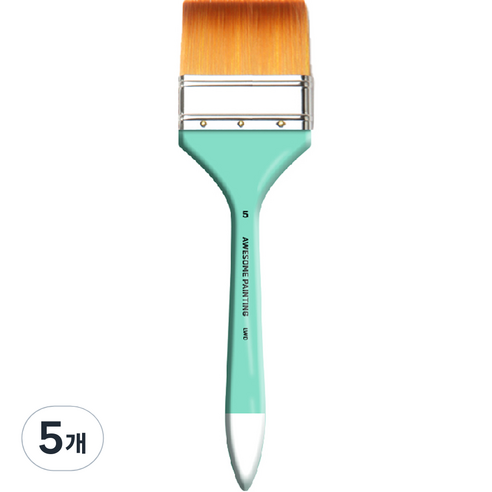 어썸페인팅 다용도 백붓 배경붓 납작붓 넓은붓 LONG WIDE, 5호(80mm), 5개