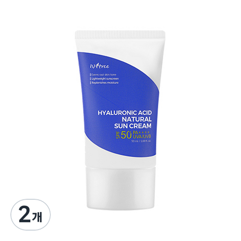 이즈앤트리 히아루론산 네추럴 선크림 SFP50+ PA++++, 50ml, 2개