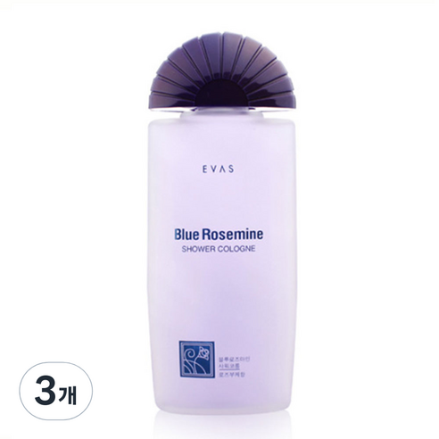 에바스코스메틱 로즈마인 블루 샤워코롱 로즈부케향, 185ml, 3개
