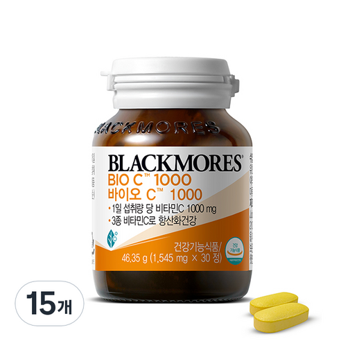 블랙모어스 바이오C 1000 46.35g, 30정, 15개