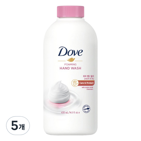 도브 포밍 핸드워시 피치 국문 리필, 430ml, 5개