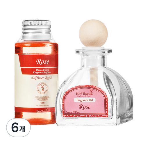 허브타임 차량용 디퓨저 50ml 로즈, 6개