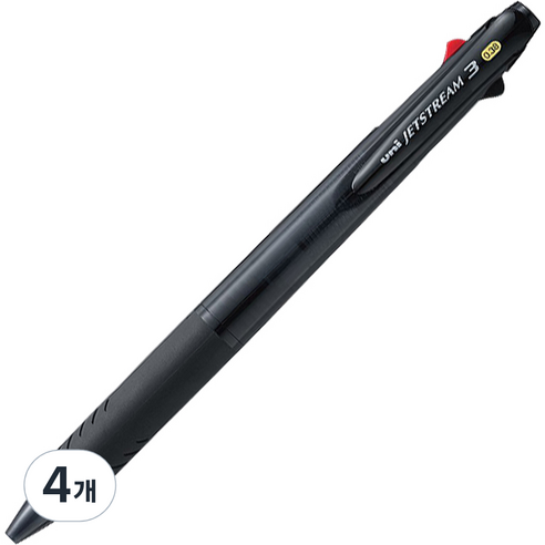 제트스트림 3색 펜 0.38mm SXE3-400-38, 블랙, 4개