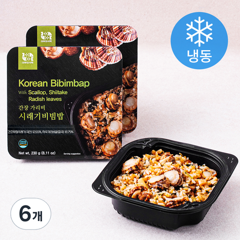 어부의식탁 간장 가리비 시래기비빔밥 (냉동), 230g, 6개