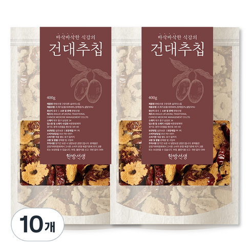 한방선생 구운대추 슬라이스 칩, 400g, 10개
