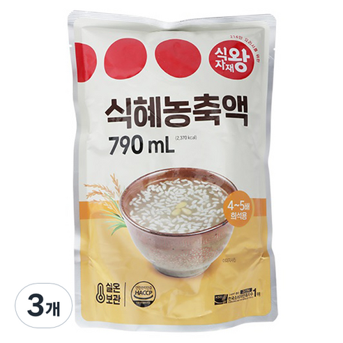 식자재왕 식혜농축액, 790ml, 3개