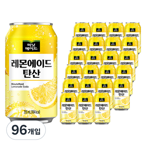 미닛메이드 레몬에이드 탄산음료, 96개입, 355ml