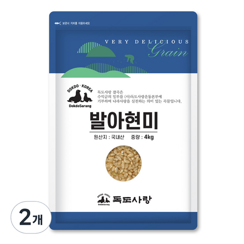 독도사랑 발아현미, 4kg, 2개