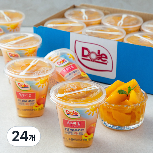 Dole 후룻컵 복숭아컵, 198g, 24개
