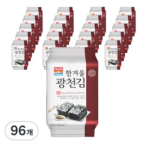 해의락 한겨울 광천김 도시락김, 4g, 96개