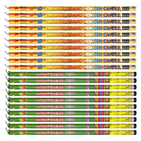 팡파레 막대 불꽃놀이 폭죽 로망캔들 15p + 오렌지빵 15p 세트, 1세트
