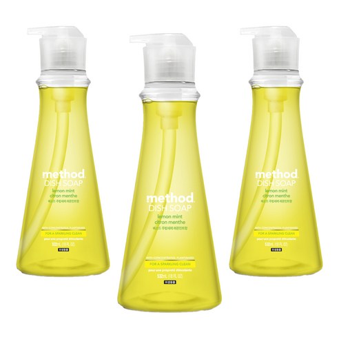메소드 주방세제 레몬민트향, 532ml, 3개