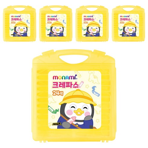 모나미 펭수 크레파스 세트, 24색, 5세트