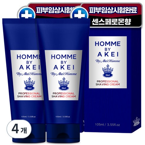 아케이 옴므 프로페셔널 면도 제모크림 얼굴용, 105ml, 4개