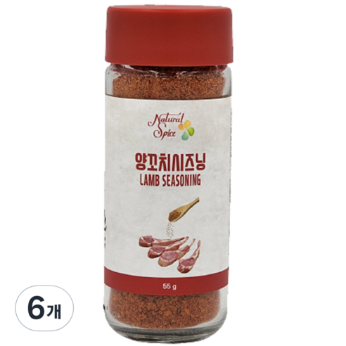 내츄럴스파이스 양꼬치시즈닝, 55g, 6개