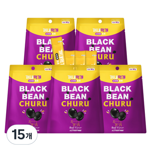 꺼내먹개 강아지 서리태 츄르 48g, 소고기 + 닭가슴살 혼합맛, 15개