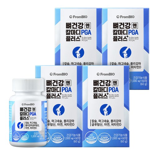프롬바이오 뼈건강엔 칼마디 PGA 플러스 60g, 60정, 4개