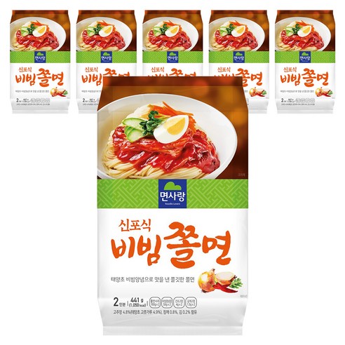 면사랑 신포식 비빔쫄면, 441g, 6개