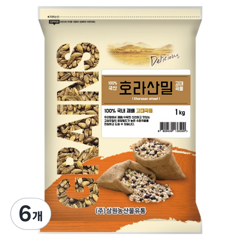 삼원농산 국산 호라산밀, 6개, 1kg