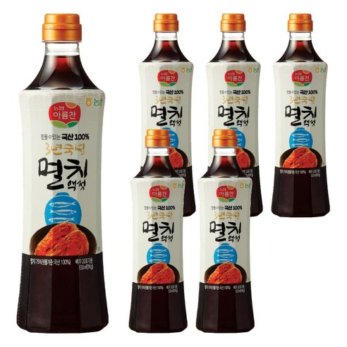 아름찬 국산 멸치액젓, 1kg, 6개