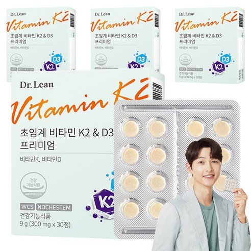 닥터린 초임계 비타민K2 & D3 프리미엄, 30정, 4개