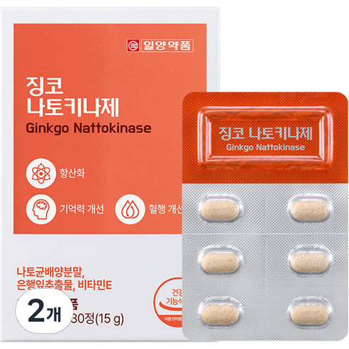 일양약품 징코 나토키나제 15g, 2개, 30정