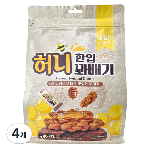 한입 허니 꽈배기, 4개, 520g