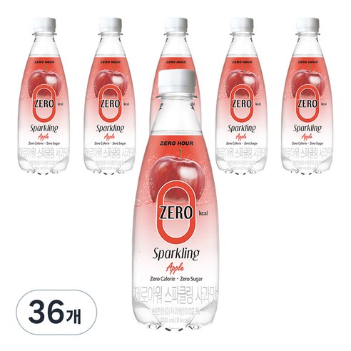 제로아워 0kcal 스파클링 사과맛 탄산음료, 36개, 350ml