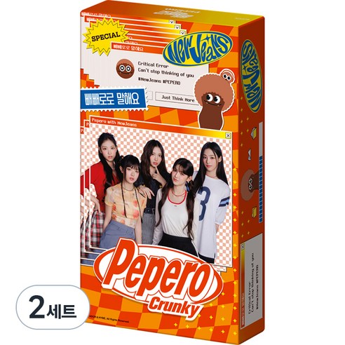 빼빼로 뉴진스 크런키 8개입, 312g, 2개