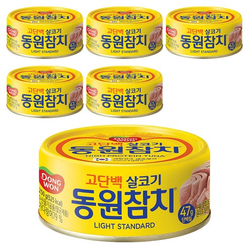 동원참치 라이트 스탠다드, 250g, 6개