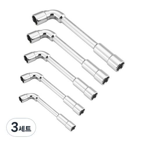 OON L자 소켓렌치 5종 세트 6~10mm, 3세트
