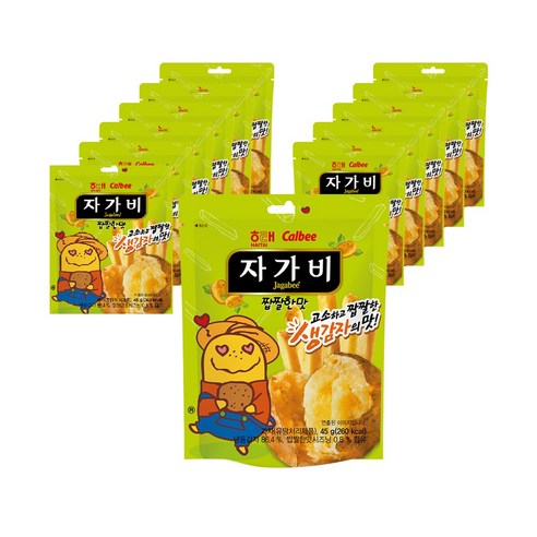 해태제과 자가비 짭짤한맛 스낵 파우치, 45g, 12개입