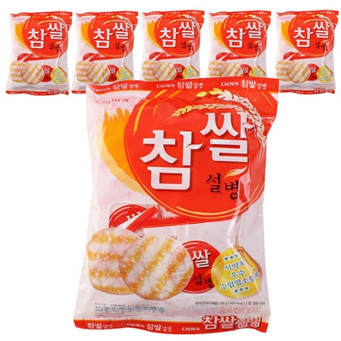 크라운 참쌀설병, 128g, 6개