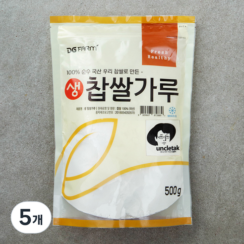 대구농산 국내산 생 찹쌀가루, 500g, 5개