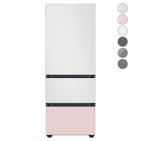 [색상선택형] 삼성전자 비스포크 김치플러스 냉장고 방문설치, 코타 화이트 + 글램 핑크, RQ33A74A1AP