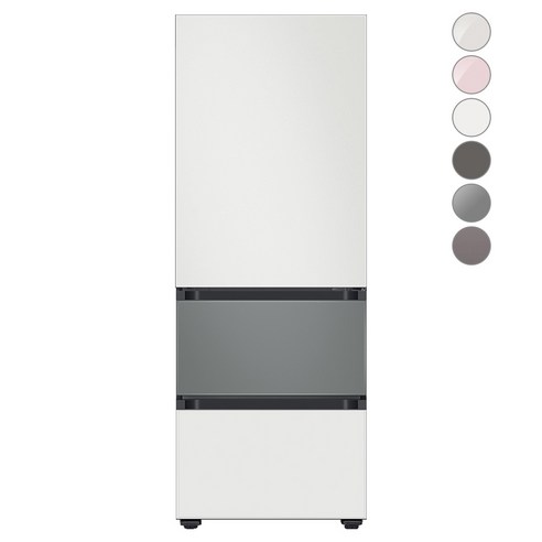[색상선택형] 삼성전자 비스포크 김치플러스 냉장고 방문설치, 코타 화이트 + 새틴 그레이 + 글램 화이트, RQ33A74A1AP