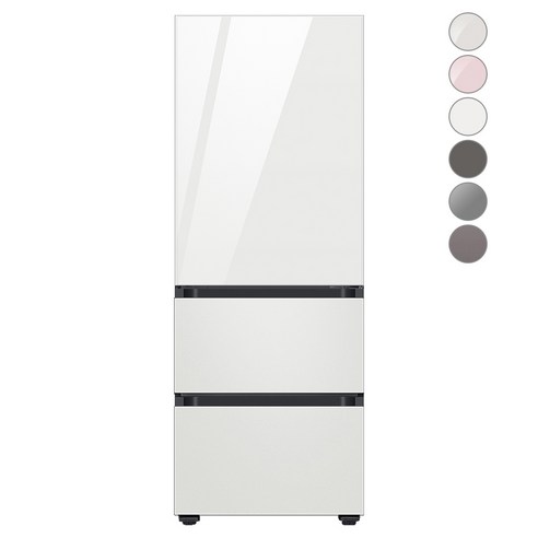 [색상선택형] 삼성전자 비스포크 김치플러스 냉장고 방문설치, 글램 화이트 + 코타 화이트, RQ33A74A1AP