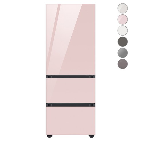[색상선택형] 삼성전자 비스포크 김치플러스 냉장고 방문설치, 글램 핑크, RQ33A74C2AP, 글램 핑크
