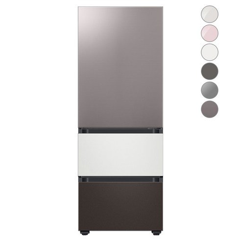 [색상선택형] 삼성전자 비스포크 김치플러스 냉장고 방문설치, 브라우니 실버 + 코타 화이트 + 코타 차콜, RQ33A74A1AP